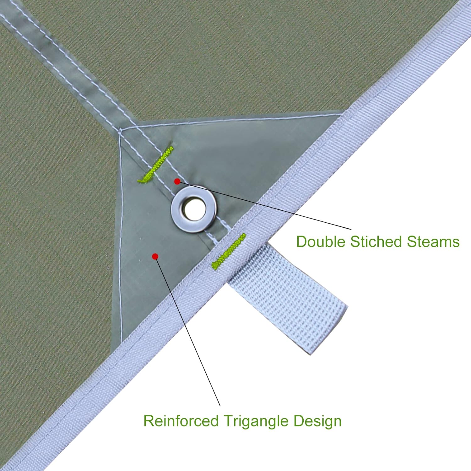 17 × 10 ft Large Camping Tent Tarp Outdoor Waterproof Flame Retardant Hammock Rain Fly Backpacking Tent Tarp Shelter for Hiking Travel Picnic(Not Includes Poles)