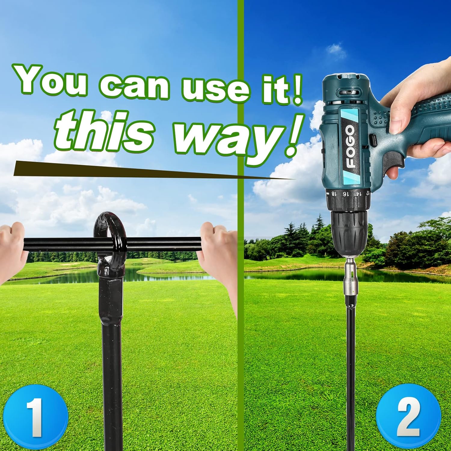 18\u201DGround Anchors，Trampoline Stakes， 3" Helix Diameter, with Drill Bits，Can Be Used Heavy Duty Anchor Hook for Camping Tent, Canopies, Car Ports, Sheds, Swing Sets, Securing Animals(6pcs)