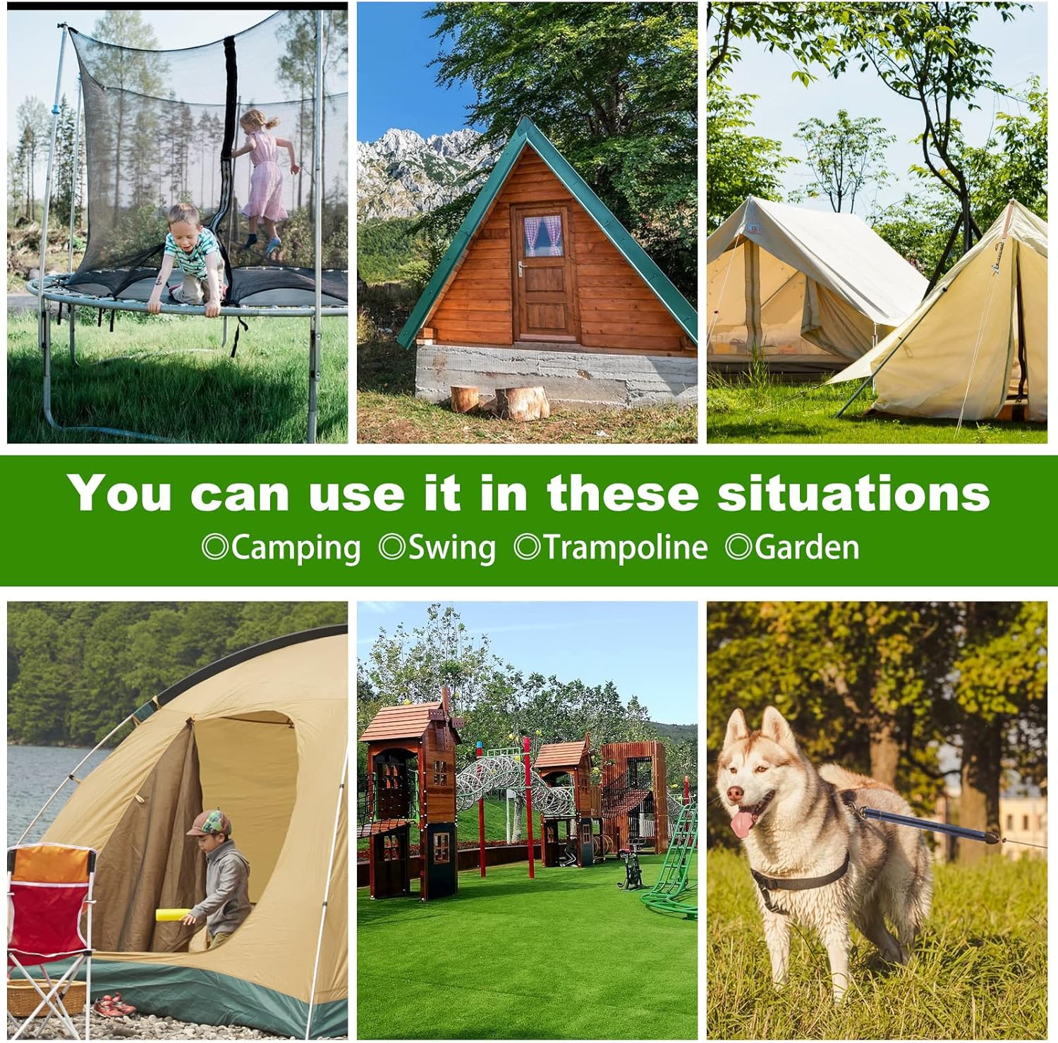 18\u201DGround Anchors，Trampoline Stakes， 3" Helix Diameter, with Drill Bits，Can Be Used Heavy Duty Anchor Hook for Camping Tent, Canopies, Car Ports, Sheds, Swing Sets, Securing Animals(6pcs)