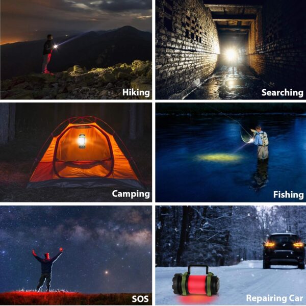 2 Pack Camping Lantern, Outdoor Led Camping Lantern, Rechargeable Flashlights with 1000LM, 6 Modes, 4000mAh Power Bank, IPX5 Waterproof Portable Emergency Camping Light for Hurricane Survival Hiking