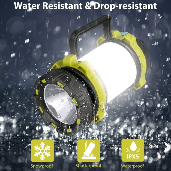 2 Pack Camping Lantern, Outdoor Led Camping Lantern, Rechargeable Flashlights with 1000LM, 6 Modes, 4000mAh Power Bank, IPX5 Waterproof Portable Emergency Camping Light for Hurricane Survival Hiking