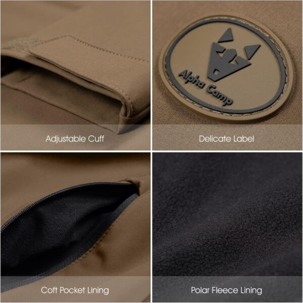 ALPHA CAMP Men's Softshell Jacket with Hood Fleece Lined Water Resistant Windbreaker Lightweight Jacket