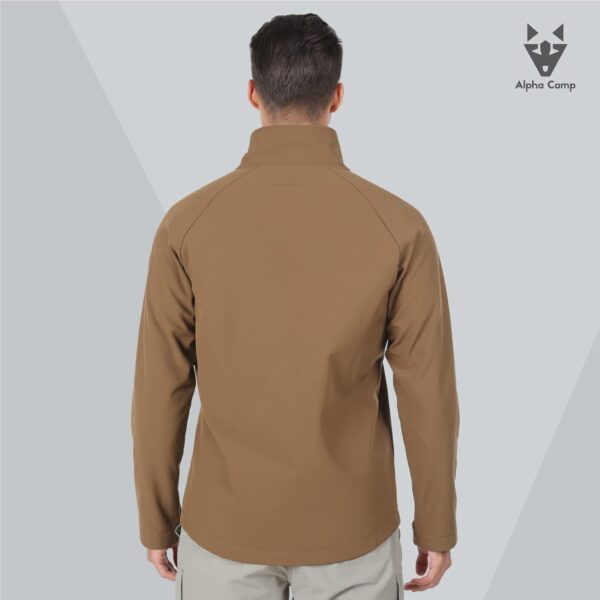 ALPHA CAMP Men's Softshell Jacket with Hood Fleece Lined Water Resistant Windbreaker Lightweight Jacket