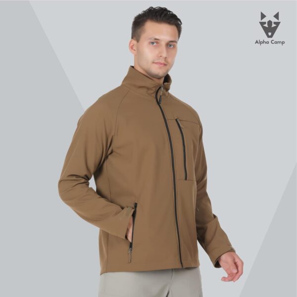 ALPHA CAMP Men's Softshell Jacket with Hood Fleece Lined Water Resistant Windbreaker Lightweight Jacket