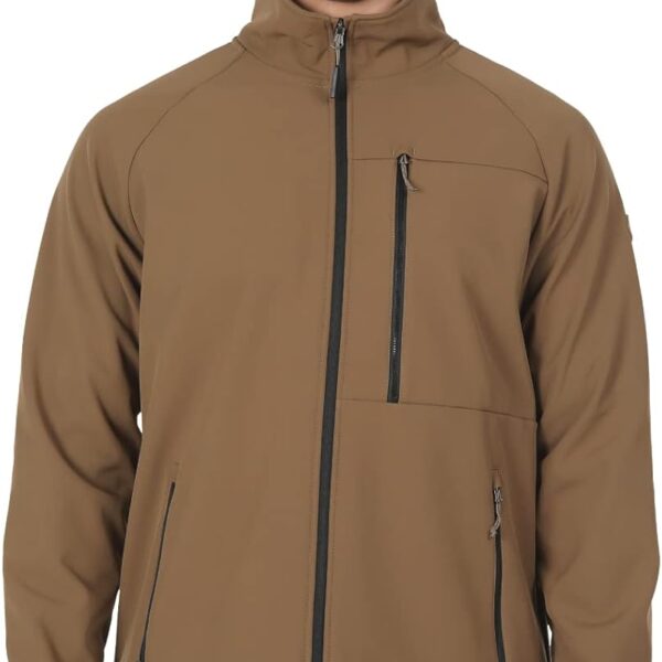 ALPHA CAMP Men's Softshell Jacket with Hood Fleece Lined Water Resistant Windbreaker Lightweight Jacket