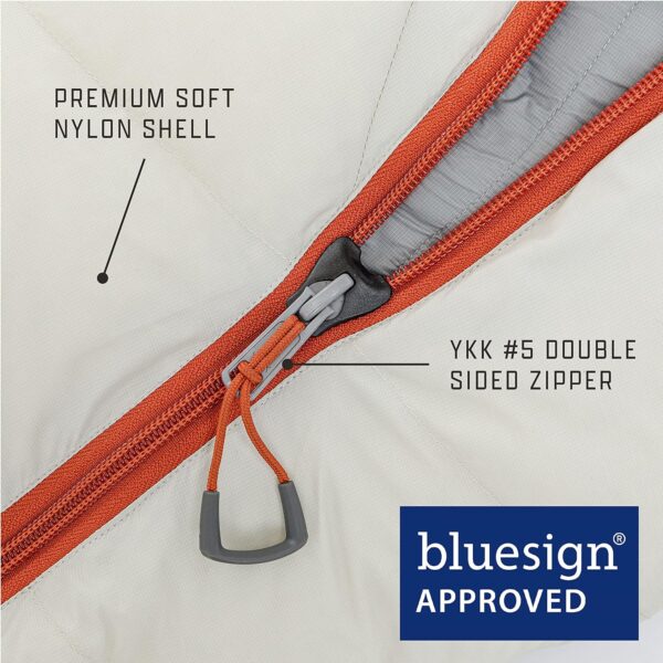 AMPEX Sleeping Bag bluesign Certified Shell Design, Perfect for Cold Weather Camping, Backpacking & Hiking