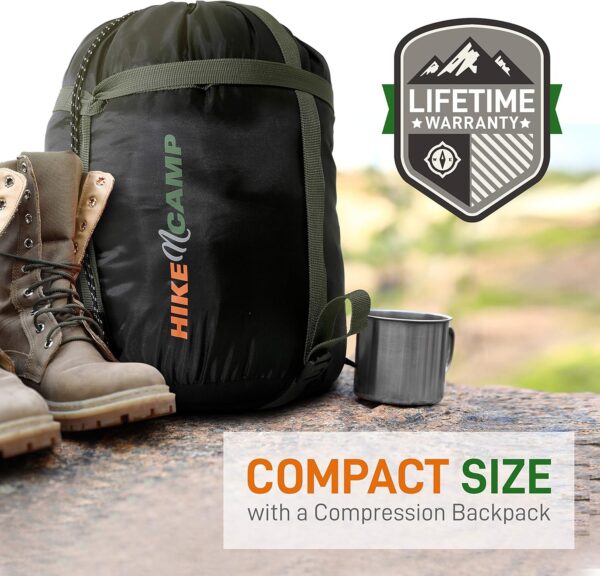 Backpacking Sleeping Bag Camping Gear - Mummy Sleeping Bag For Adults\/Teens w\/ Pillow, Bag - Outdoor Lightweight Weather Proof Sleeping Bag - Camping, Hiking Traveling - SereneLife