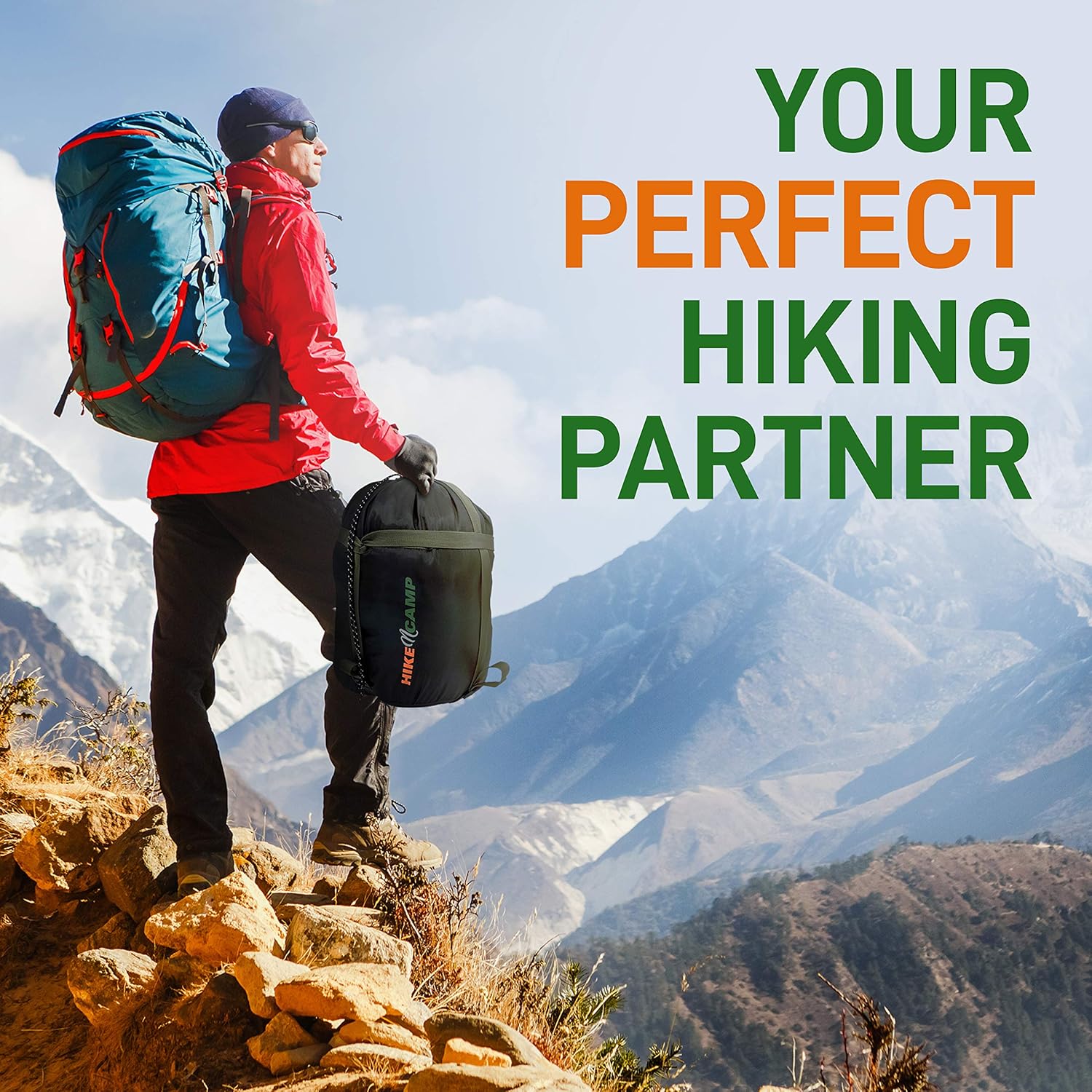 Backpacking Sleeping Bag Camping Gear - Mummy Sleeping Bag For Adults\/Teens w\/ Pillow, Bag - Outdoor Lightweight Weather Proof Sleeping Bag - Camping, Hiking Traveling - SereneLife