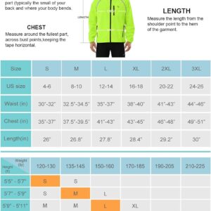 BALEAF Men's Cycling Rain Jacket Windbreaker Waterproof Running Gear Golf Mountain Biking Hood Lightweight Reflective