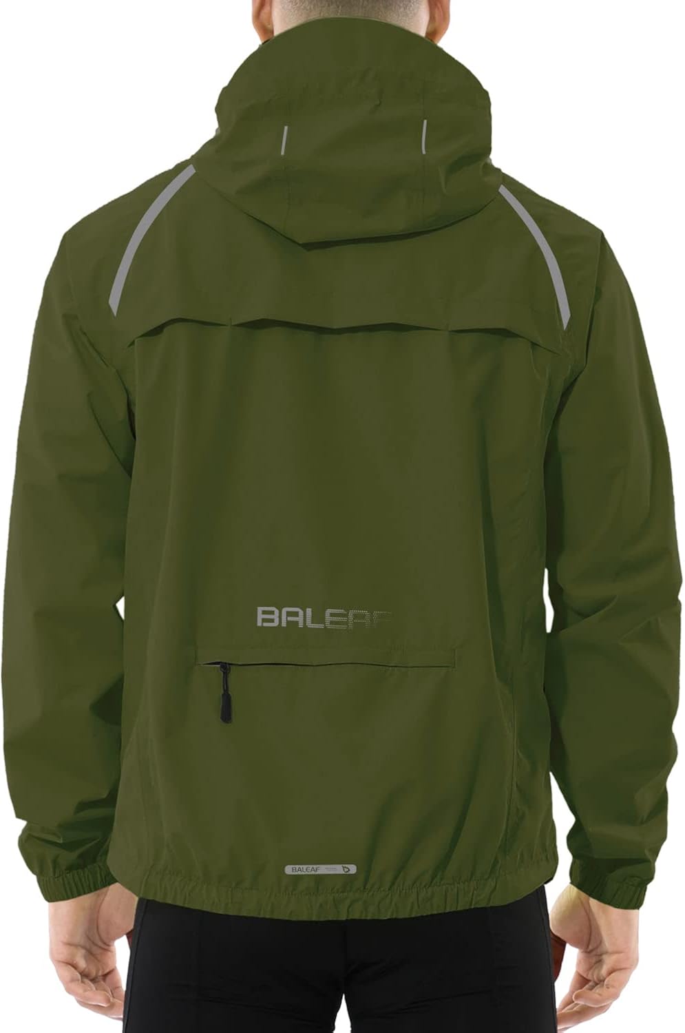BALEAF Men's Cycling Rain Jacket Windbreaker Waterproof Running Gear Golf Mountain Biking Hood Lightweight Reflective