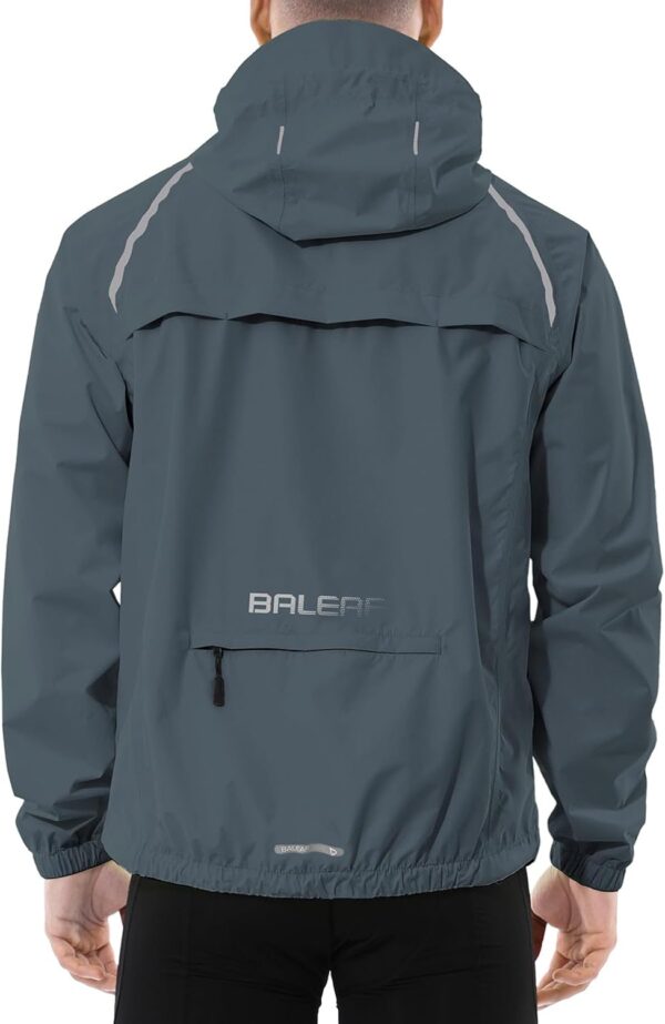 BALEAF Men's Cycling Rain Jacket Windbreaker Waterproof Running Gear Golf Mountain Biking Hood Lightweight Reflective