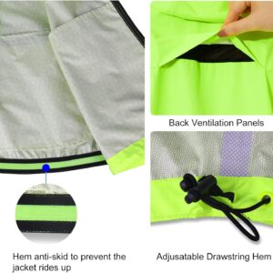 BALEAF Men's Cycling Rain Jacket Windbreaker Waterproof Running Gear Golf Mountain Biking Hood Lightweight Reflective
