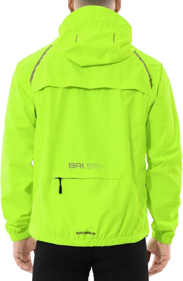 BALEAF Men's Cycling Rain Jacket Windbreaker Waterproof Running Gear Golf Mountain Biking Hood Lightweight Reflective