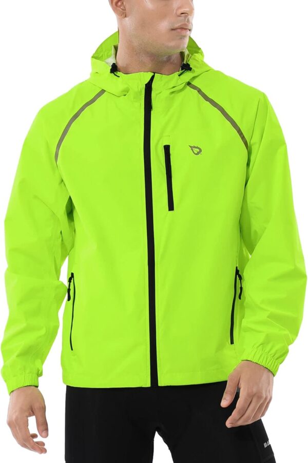 BALEAF Men's Cycling Rain Jacket Windbreaker Waterproof Running Gear Golf Mountain Biking Hood Lightweight Reflective