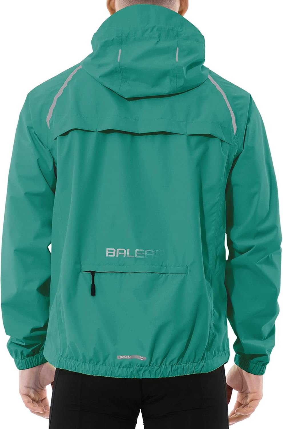 BALEAF Men's Cycling Rain Jacket Windbreaker Waterproof Running Gear Golf Mountain Biking Hood Lightweight Reflective