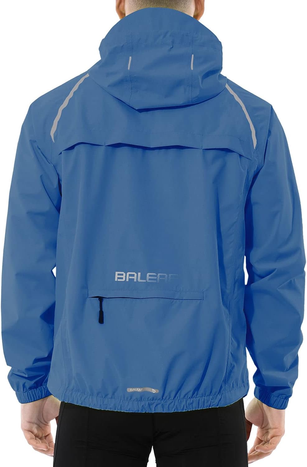 BALEAF Men's Cycling Rain Jacket Windbreaker Waterproof Running Gear Golf Mountain Biking Hood Lightweight Reflective
