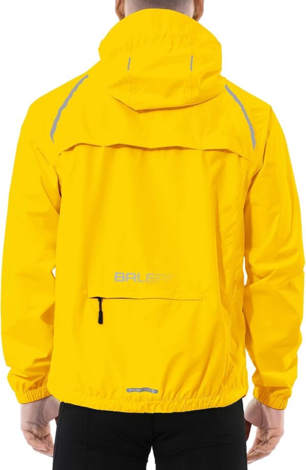BALEAF Men's Cycling Rain Jacket Windbreaker Waterproof Running Gear Golf Mountain Biking Hood Lightweight Reflective