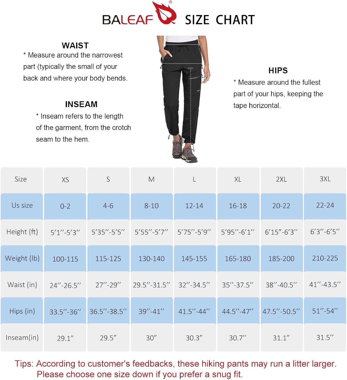 BALEAF Women's Hiking Pants Quick Dry Lightweight Water Resistant Elastic Waist Cargo Pants for All Seasons