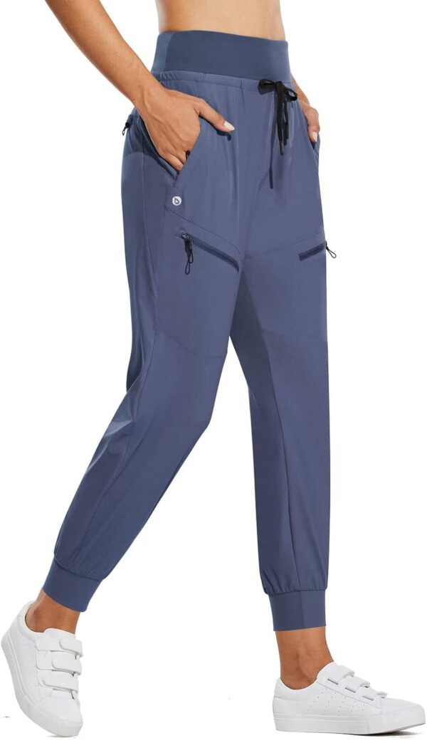 BALEAF Women's Joggers Lightweight Hiking Pants High Waist 5 Zipper Pockets Quick Dry Travel Athletic UPF50+