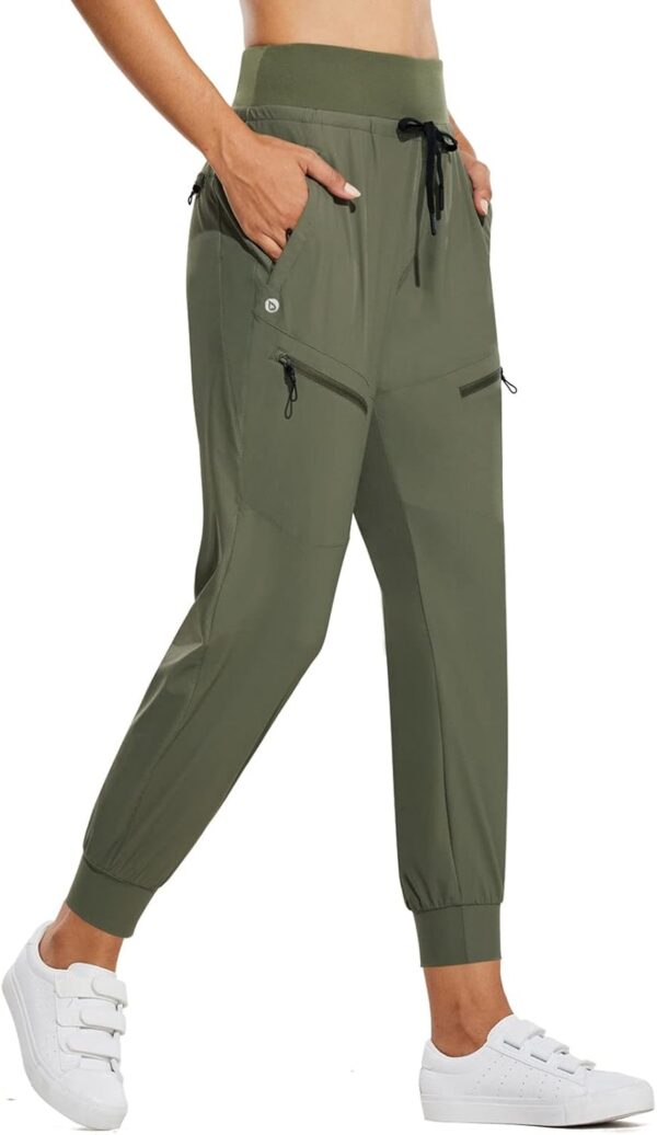 BALEAF Women's Joggers Lightweight Hiking Pants High Waist 5 Zipper Pockets Quick Dry Travel Athletic UPF50+