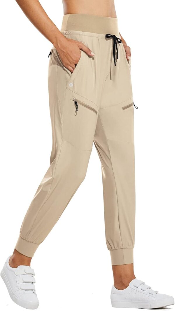 BALEAF Women's Joggers Lightweight Hiking Pants High Waist 5 Zipper Pockets Quick Dry Travel Athletic UPF50+