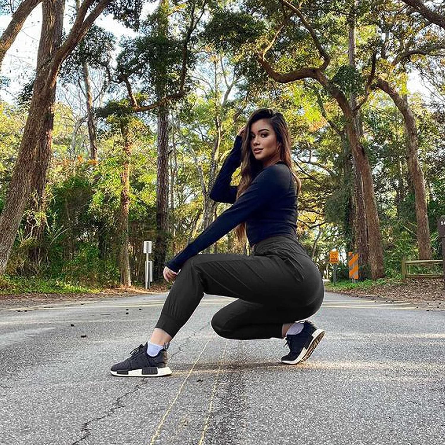 BALEAF Women's Joggers Lightweight Hiking Pants High Waist 5 Zipper Pockets Quick Dry Travel Athletic UPF50+