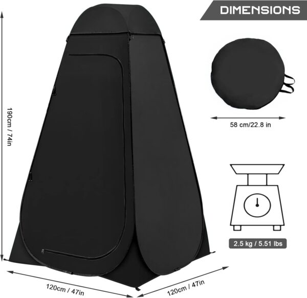 BRIAN & DANY Pop Up Shower Tent, Portable Changing Tent with Rain Shelter & Windows, Privacy Camping Tent for Hiking Beach, UPF 50+ & Waterproof, 47.2" x 47.2" x 74.8"