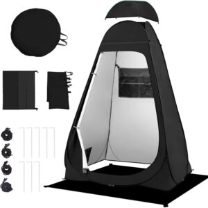 BRIAN & DANY Pop Up Shower Tent, Portable Changing Tent with Rain Shelter & Windows, Privacy Camping Tent for Hiking Beach, UPF 50+ & Waterproof, 47.2" x 47.2" x 74.8"