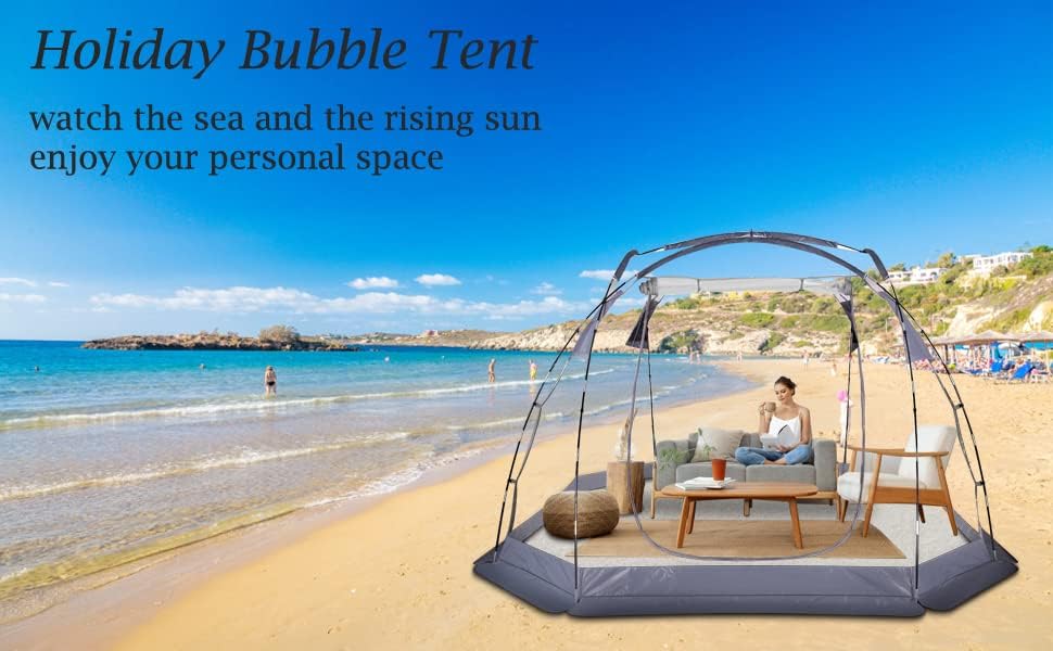 Bubble Tent 4-6 People Transparent Tent 10 'x10' Outdoor Tent Cold and Waterproof Suitable for Terrace, Canopy, Backyard Star Watching Camping Portable Tent