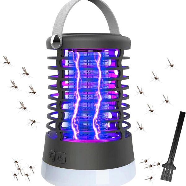 Bug Zapper Outdoor Bug Repellent Rechargeable Camping Lamp Waterproof Mosquito Killer Fly Trap Mosquito Repellent Portable Bug Zapper for Outdoor, Patio, Camping Accessories, Camping Gear Must Haves