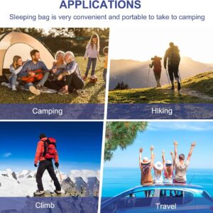 Camping Sleeping Bags for Adults Kids - All Season Warm & Cold Weather Backpacking Hiking XL Size Roomy Camping Gear Equipment for Couples Outdoor Car Family Travelling - Lightweight & Waterproof