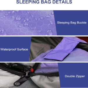 Camping Sleeping Bags for Adults Kids - All Season Warm & Cold Weather Backpacking Hiking XL Size Roomy Camping Gear Equipment for Couples Outdoor Car Family Travelling - Lightweight & Waterproof