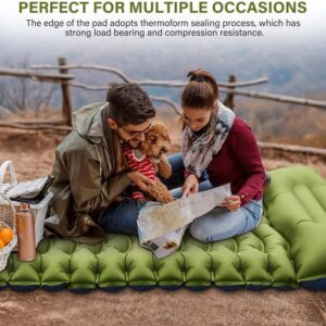 Camping Sleeping Pad, Ultralight Camping Mat with Pillow Built-in Foot Pump Inflatable Sleeping Pads Compact for Camping Backpacking Hiking Traveling