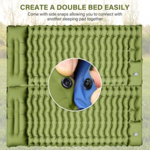 Camping Sleeping Pad, Ultralight Camping Mat with Pillow Built-in Foot Pump Inflatable Sleeping Pads Compact for Camping Backpacking Hiking Traveling
