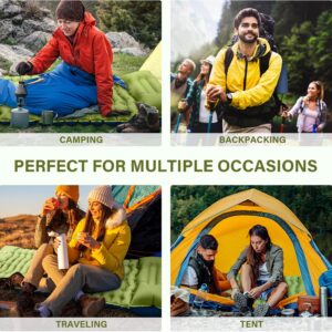 Camping Sleeping Pad, Ultralight Camping Mat with Pillow Built-in Foot Pump Inflatable Sleeping Pads Compact for Camping Backpacking Hiking Traveling