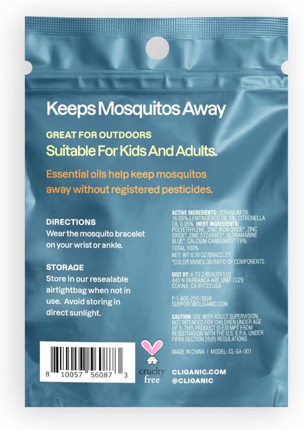Cliganic 10 Pack Mosquito Repellent Bracelets, DEET-Free Bands, Individually Wrapped (Packaging May Vary)