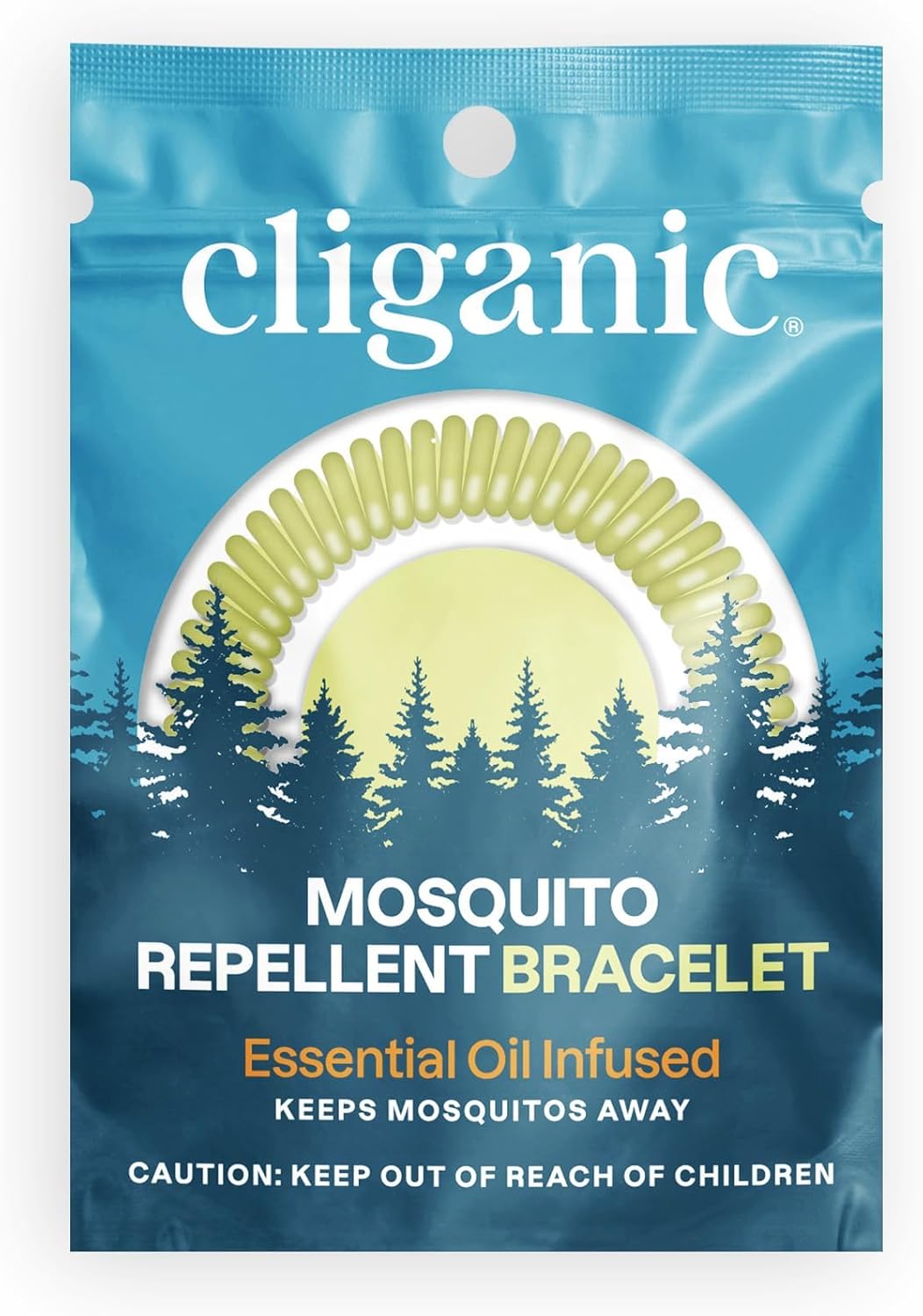 Cliganic 10 Pack Mosquito Repellent Bracelets, DEET-Free Bands, Individually Wrapped (Packaging May Vary)