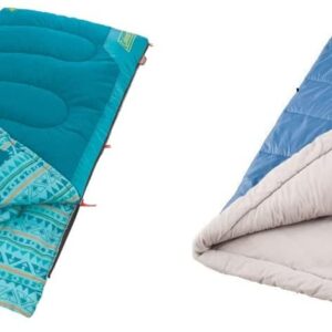 Coleman Kids 50°F Sleeping Bag, Comfortable Camping Sleeping Bag for Kids, Fits Children up to 5ft Tall, Glow in the Dark Design, Stuff Sack Included, Machine Washable