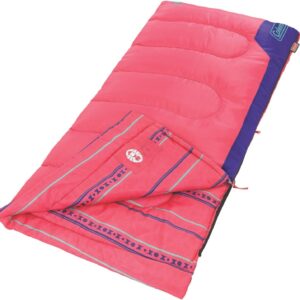 Coleman Kids 50°F Sleeping Bag, Comfortable Camping Sleeping Bag for Kids, Fits Children up to 5ft Tall, Glow in the Dark Design, Stuff Sack Included, Machine Washable