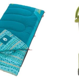 Coleman Kids 50°F Sleeping Bag, Comfortable Camping Sleeping Bag for Kids, Fits Children up to 5ft Tall, Glow in the Dark Design, Stuff Sack Included, Machine Washable