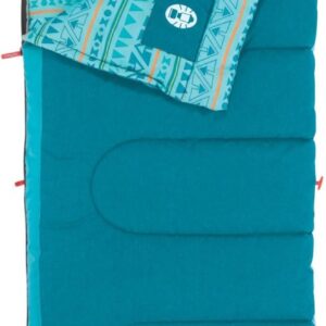 Coleman Kids 50°F Sleeping Bag, Comfortable Camping Sleeping Bag for Kids, Fits Children up to 5ft Tall, Glow in the Dark Design, Stuff Sack Included, Machine Washable