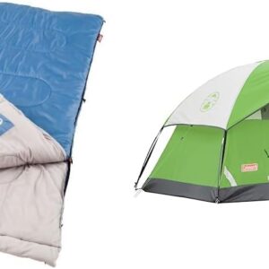 Coleman Sun Ridge Cool-Weather Sleeping Bag 40°F Lightweight for Adults, Camping Sleeping Bag with Easy Packing and Draft Tube to Prevent Heat from Escaping