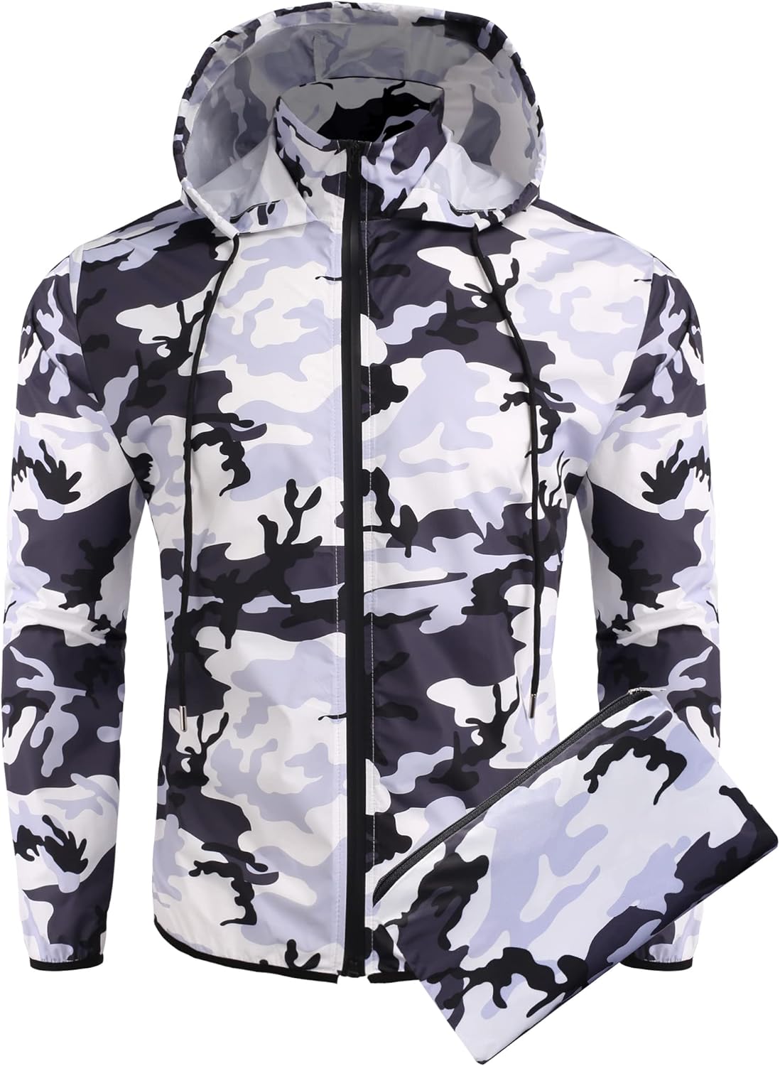 COOFANDY Men's Packable Rain Jacket Lightweight Waterproof Raincoat with Hood Outdoor Running Hiking Cycling