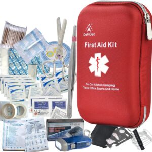 deftget 163 Pieces First Aid Kit Waterproof IFAK Molle System Portable Essential Injuries Medical Emergency Equipment Survival Kits for Car Kitchen Camping Travel Office Sports Home