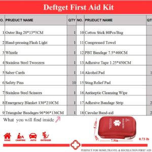deftget 163 Pieces First Aid Kit Waterproof IFAK Molle System Portable Essential Injuries Medical Emergency Equipment Survival Kits for Car Kitchen Camping Travel Office Sports Home