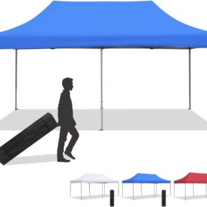 Diophros 10x20 Outdoor Pop up Canopy Tent, Waterproof Patio Tent with 6 Removable Sidewalls, Heavy Duty Outdoor Rooftop Tent Portable Gazebo Wedding BBQ for Catering Garden Beach Camping