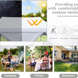 Diophros 10x20 Outdoor Pop up Canopy Tent, Waterproof Patio Tent with 6 Removable Sidewalls, Heavy Duty Outdoor Rooftop Tent Portable Gazebo Wedding BBQ for Catering Garden Beach Camping