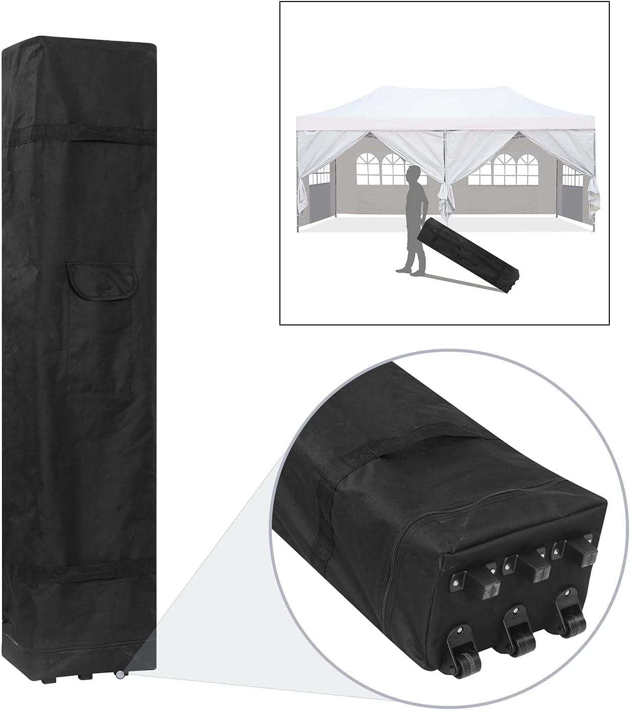 Diophros 10x20 Outdoor Pop up Canopy Tent, Waterproof Patio Tent with 6 Removable Sidewalls, Heavy Duty Outdoor Rooftop Tent Portable Gazebo Wedding BBQ for Catering Garden Beach Camping