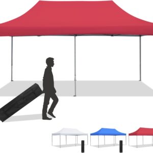 Diophros 10x20 Outdoor Pop up Canopy Tent, Waterproof Patio Tent with 6 Removable Sidewalls, Heavy Duty Outdoor Rooftop Tent Portable Gazebo Wedding BBQ for Catering Garden Beach Camping