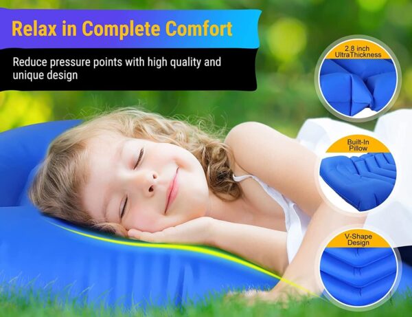 Diowner Sleeping Pad for Camping with Foot Pump, 4'' Thick & 1.8LB Ultralight 75''X25'' Waterproof Self-Inflating Camping Air Mattress for Camping, Backpacking, Hiking